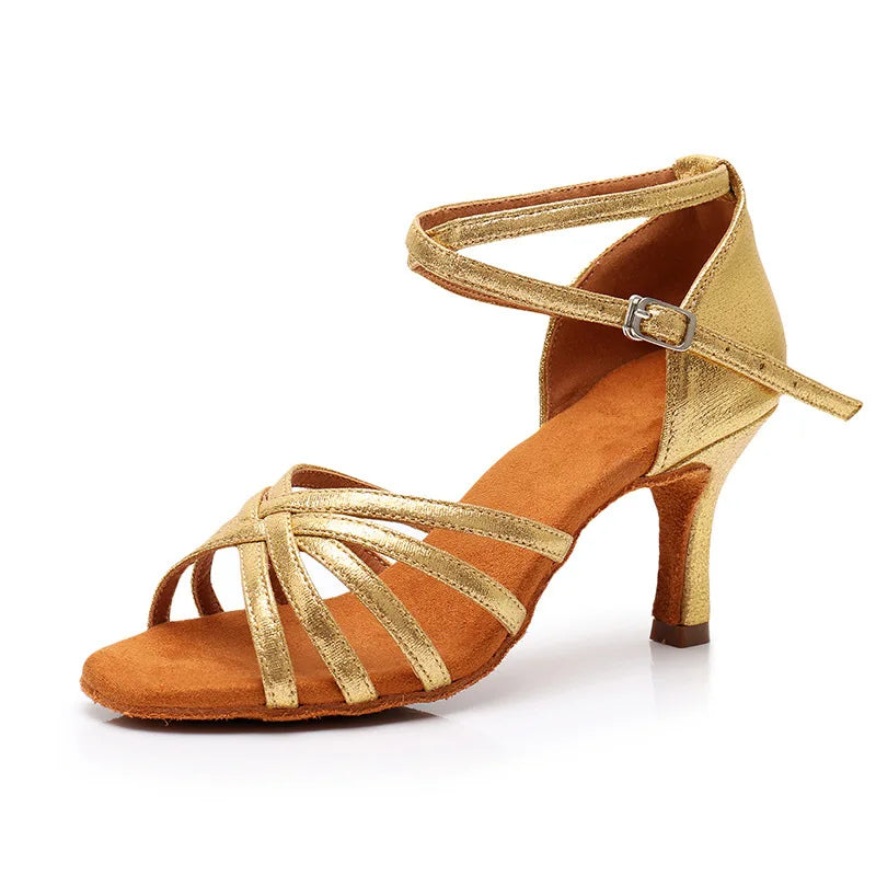 Sandália Feminina de Dança Latina – Salto 5 ou 7 cm