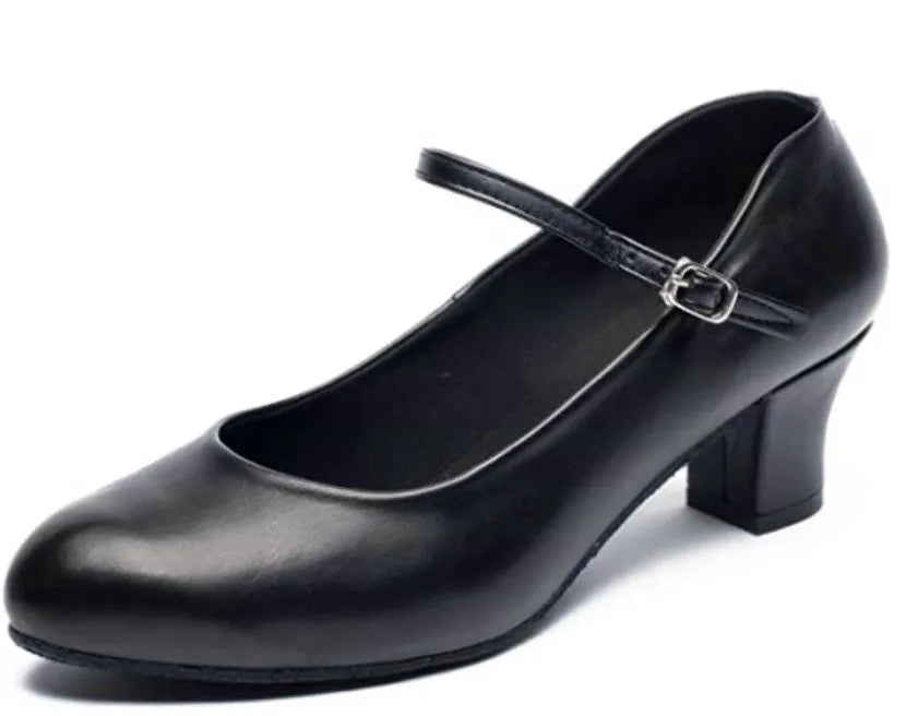 Sapatos femininos com alça cruzada, sapatos antiderrapantes para dança de salão de salsa latina, saltos pretos para casamento