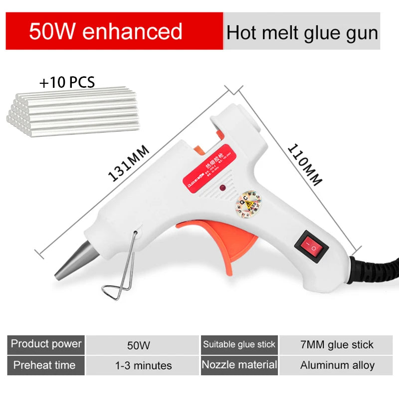 Pistola de cola quente com potência de 50W ou 70W Bivolt