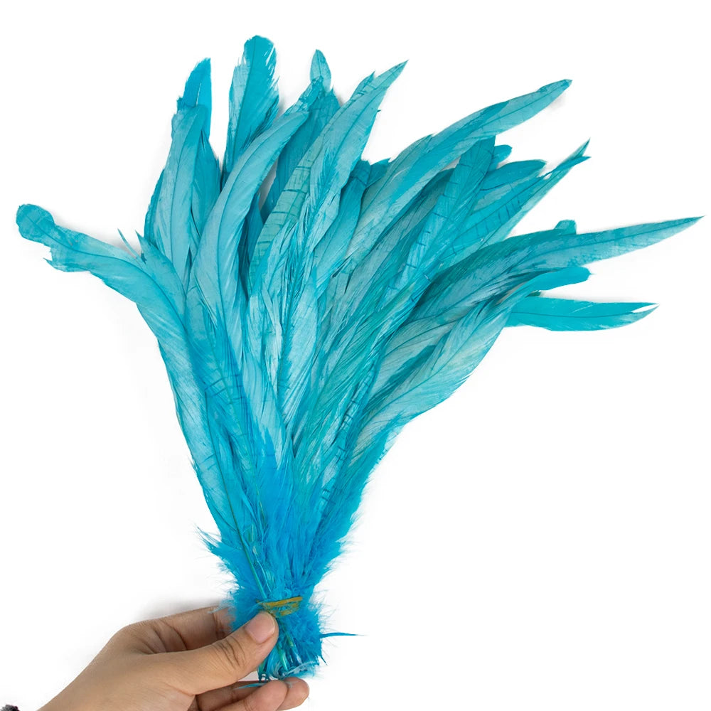 Plumas Naturais de Cauda de Galo 100 Peças