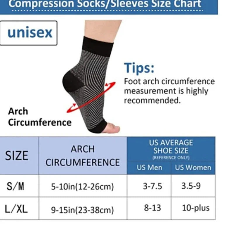 1 Pair Ankle Compression Socks Neuropathy Tendonitis Support Sleeve Pain Relief Ankle Brace For Swelling Reduction