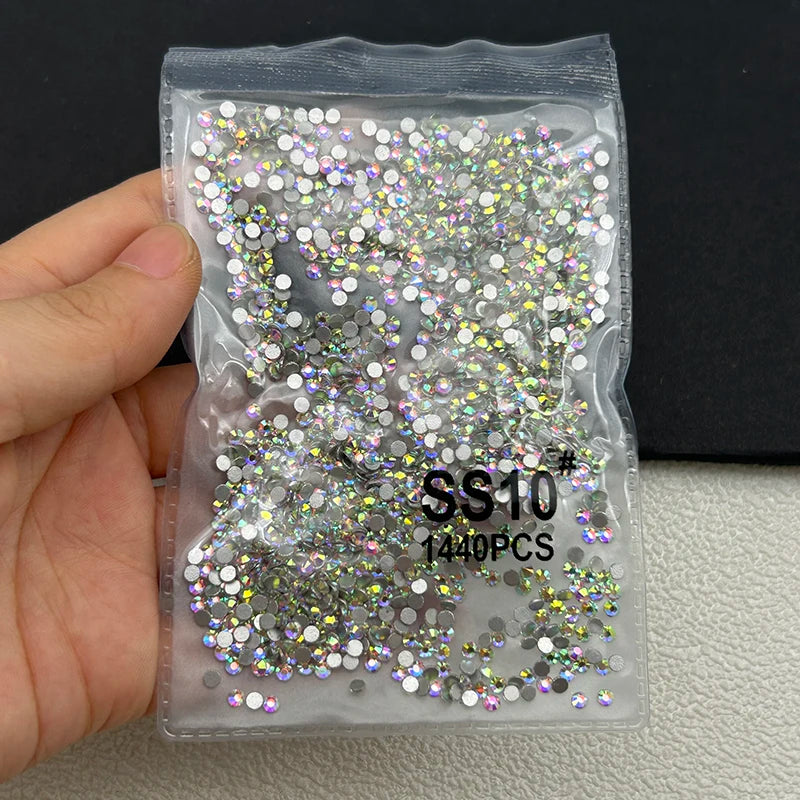 1440 Peças/saco AB/Transparente Mini Diamantes Redondos Ponto de Luz