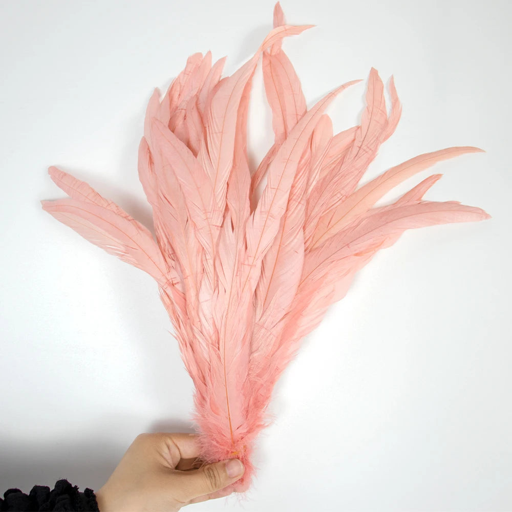 Plumas Naturais de Cauda de Galo 100 Peças
