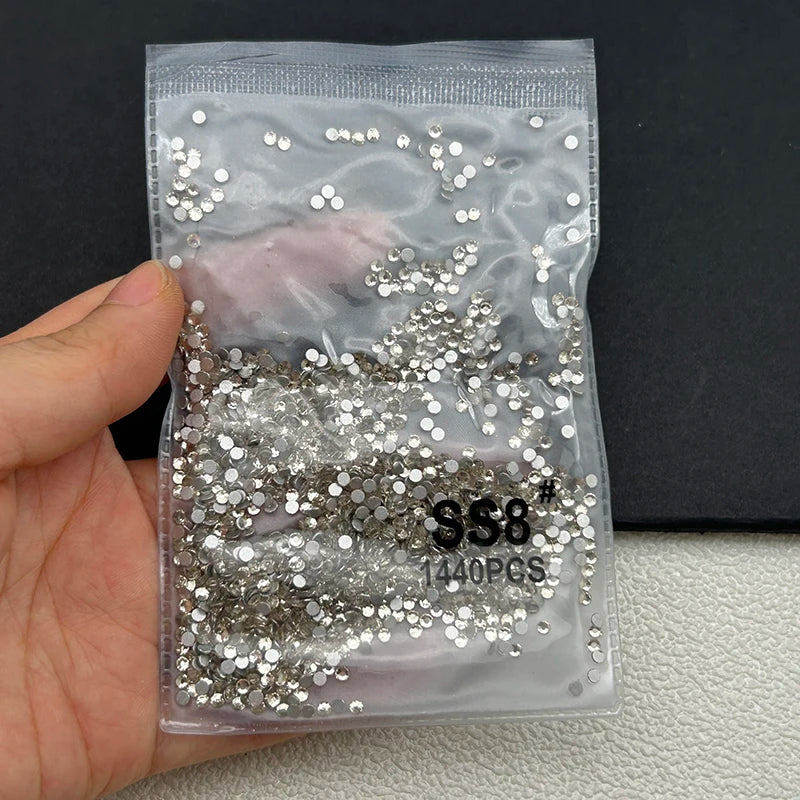 1440 Peças/saco AB/Transparente Mini Diamantes Redondos Ponto de Luz