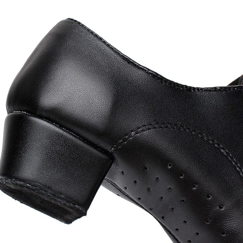 Sapatos de dança latina de couro macio masculino confortável duas sola sapatos de dança pretos para adultos crianças professores