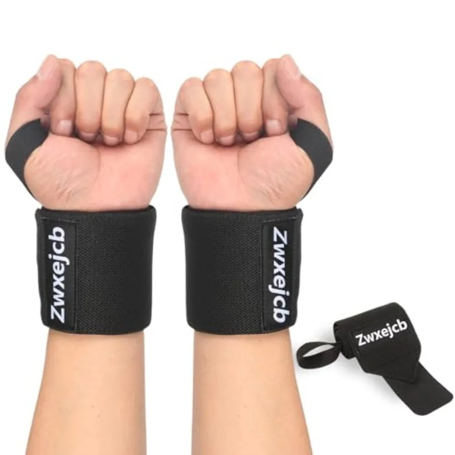 Weightlifting Wrist Wraps - Heavy-Duty Support for Gym Bench Press and Pushups Premium Polyester Nylon Wrist Straps for Maximum
