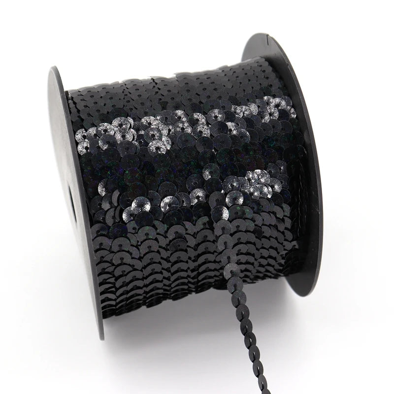 5/ 100 jardas 6mm lantejoulas fita redonda plana lantejoulas laser giltter lantejoulas para artesanato costura pano acessório lantejoulas guarnição