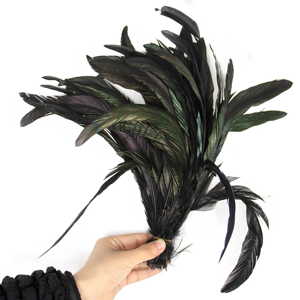 Plumas Naturais de Cauda de Galo 100 Peças