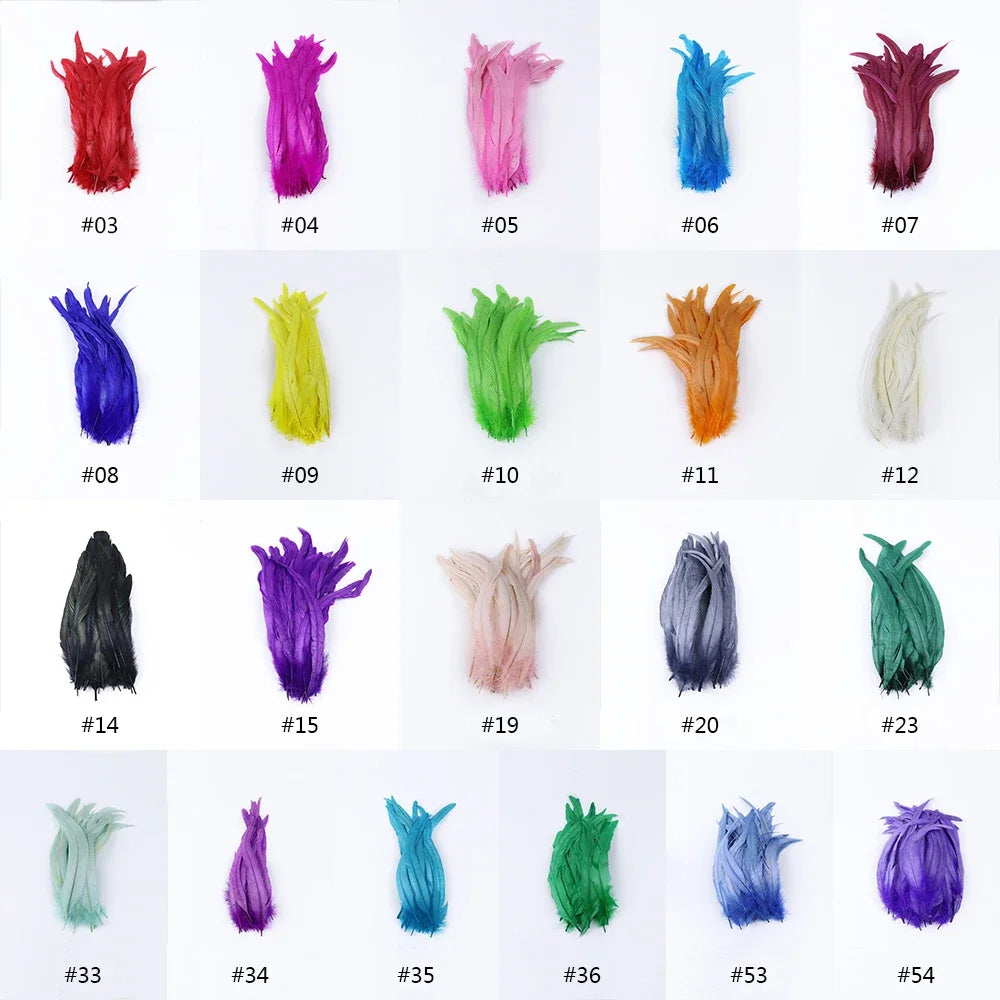 Plumas Naturais de Cauda de Galo 100 Peças