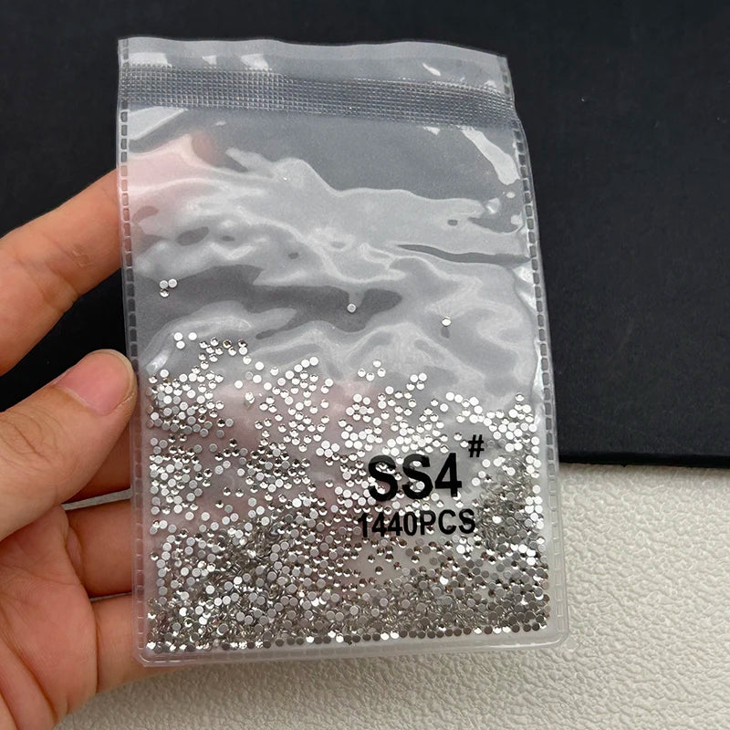 1440 Peças/saco AB/Transparente Mini Diamantes Redondos Ponto de Luz
