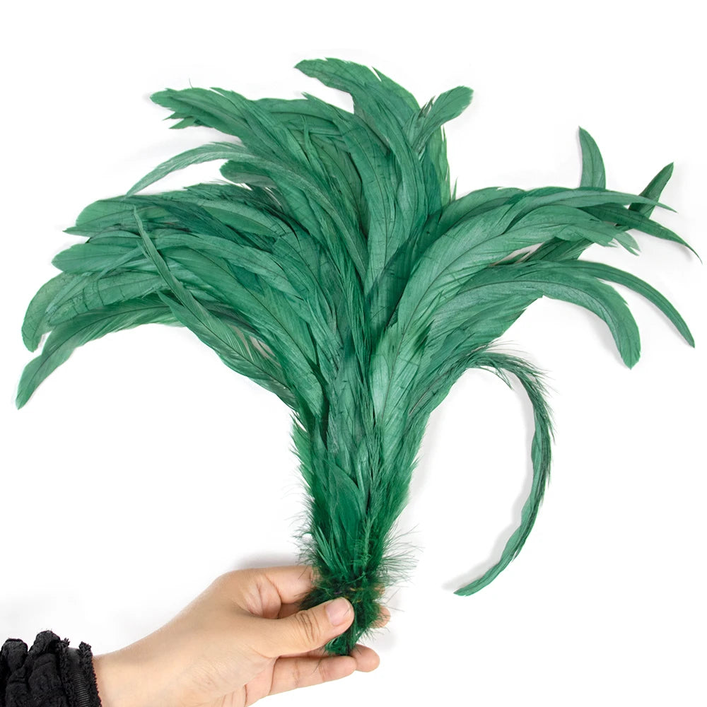 Plumas Naturais de Cauda de Galo 100 Peças