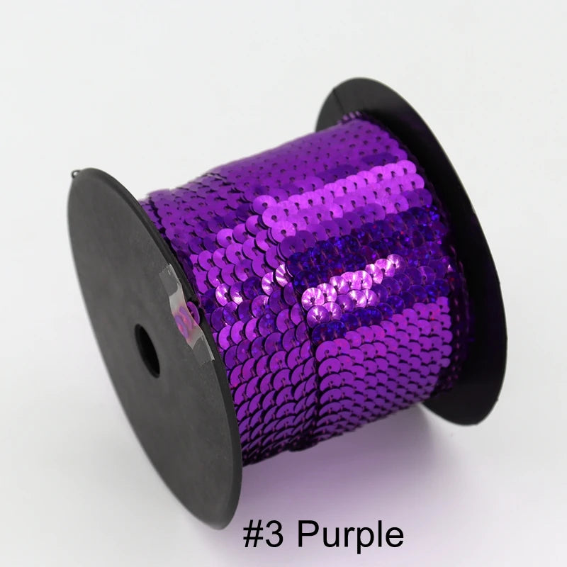 5/ 100 jardas 6mm lantejoulas fita redonda plana lantejoulas laser giltter lantejoulas para artesanato costura pano acessório lantejoulas guarnição