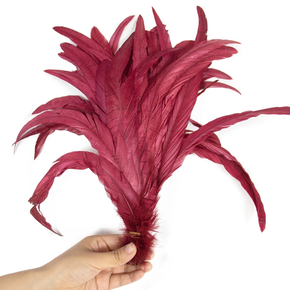 Plumas Naturais de Cauda de Galo 100 Peças