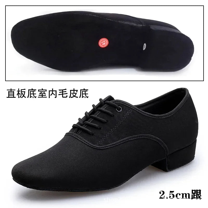 Sapato de jazz moderno masculino profissional preto oxford
