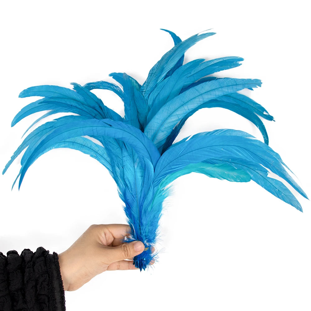 Plumas Naturais de Cauda de Galo 100 Peças