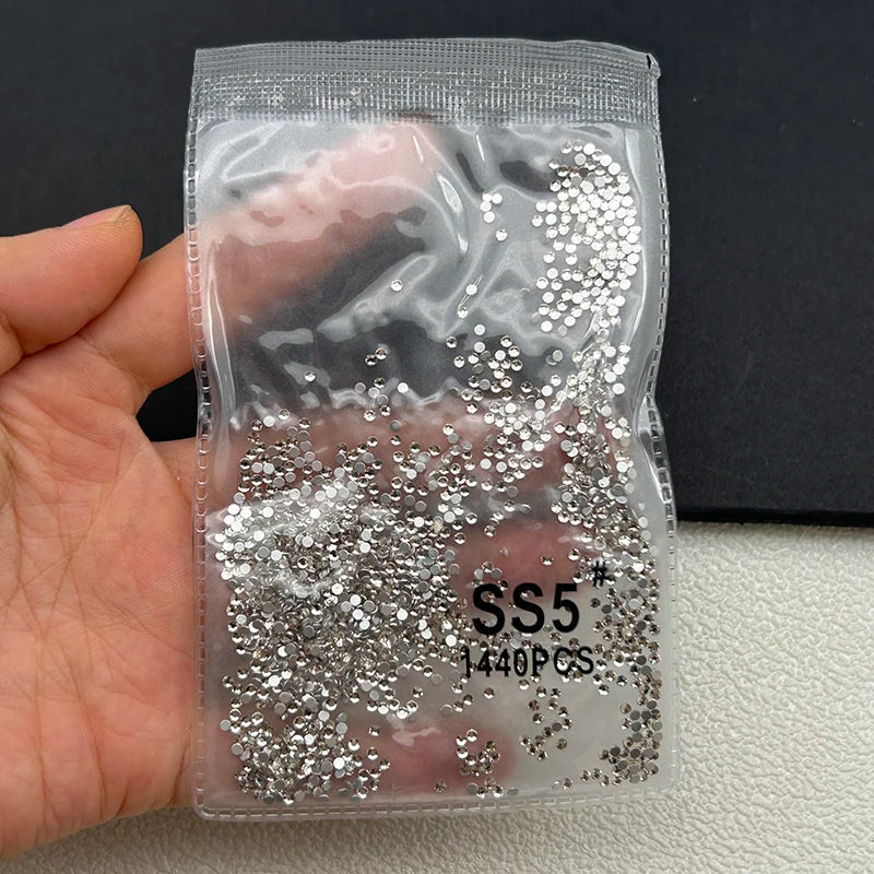 1440 Peças/saco AB/Transparente Mini Diamantes Redondos Ponto de Luz
