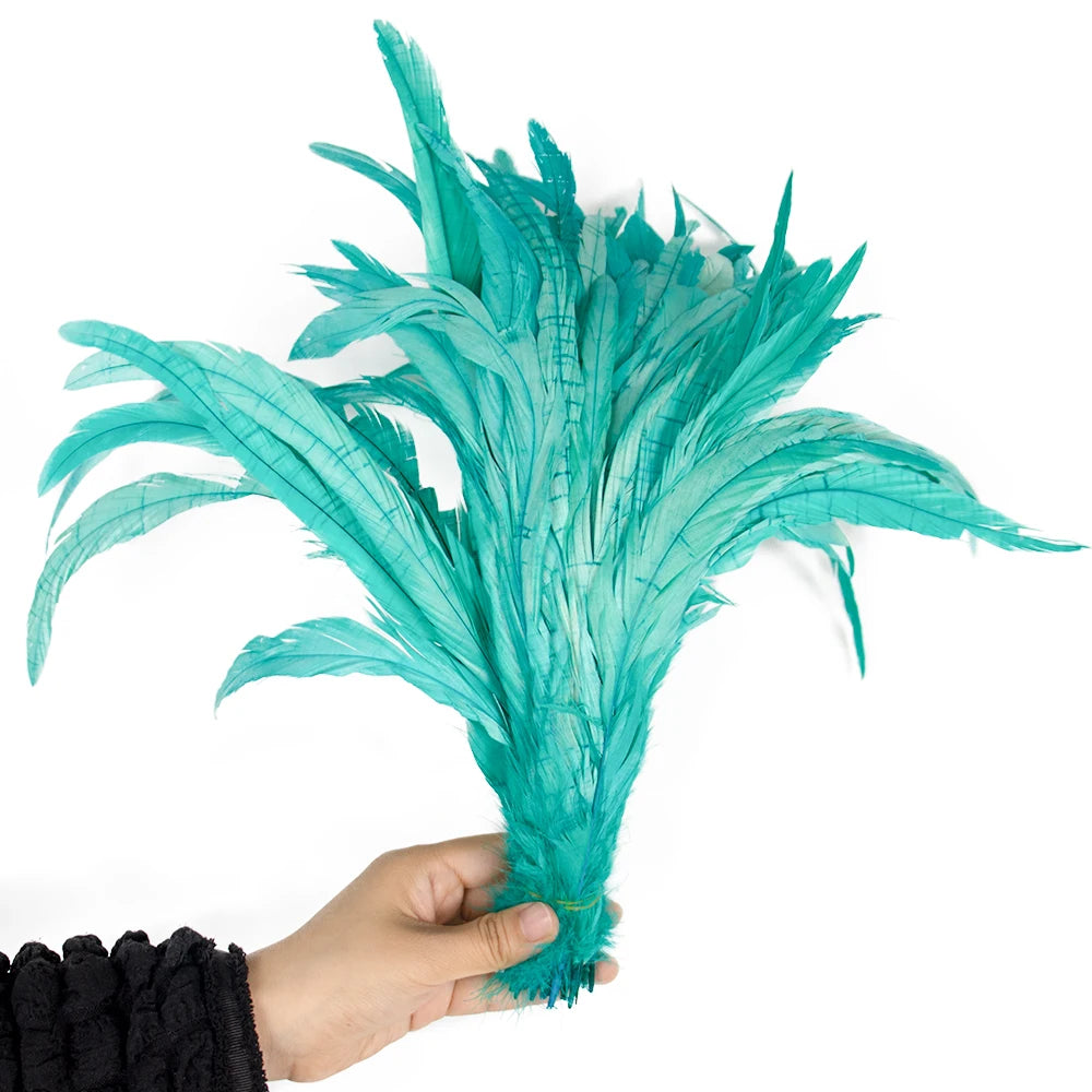 Plumas Naturais de Cauda de Galo 100 Peças