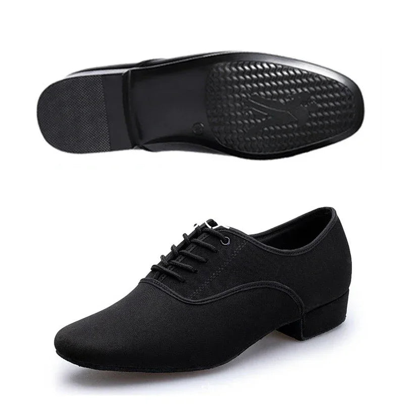 Sapato de jazz moderno masculino profissional preto oxford