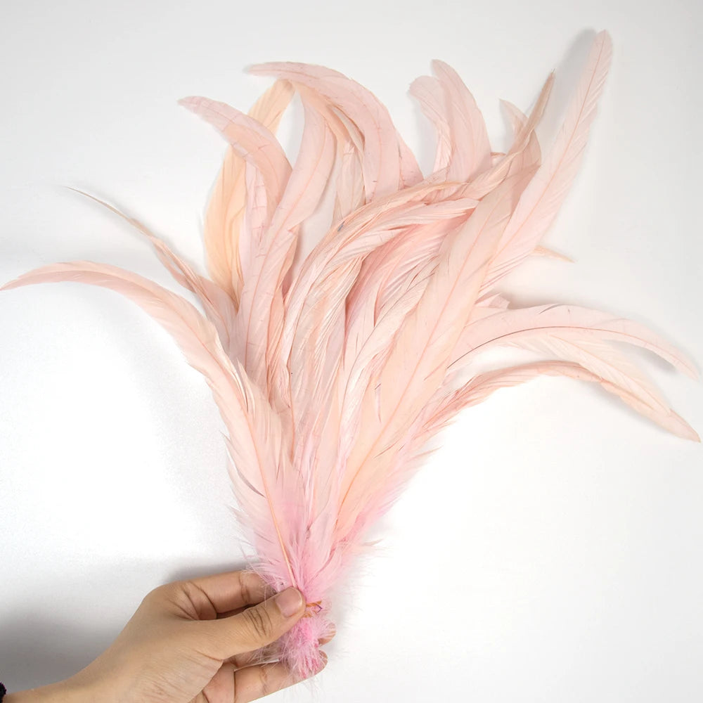 Plumas Naturais de Cauda de Galo 100 Peças