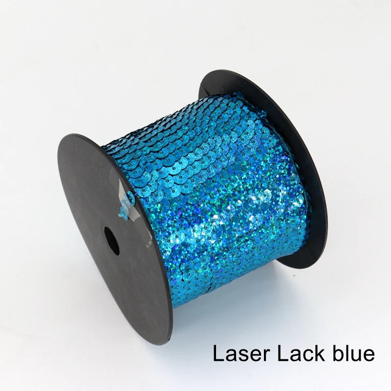 5/ 100 jardas 6mm lantejoulas fita redonda plana lantejoulas laser giltter lantejoulas para artesanato costura pano acessório lantejoulas guarnição