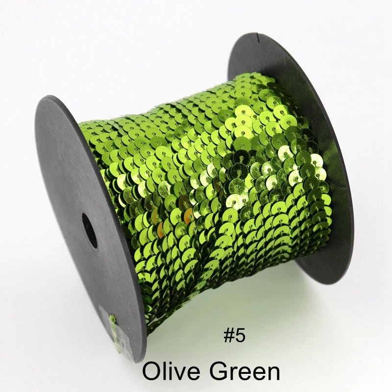 5/ 100 jardas 6mm lantejoulas fita redonda plana lantejoulas laser giltter lantejoulas para artesanato costura pano acessório lantejoulas guarnição