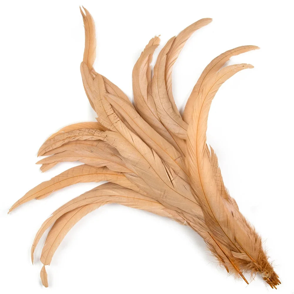 Plumas Naturais de Cauda de Galo 100 Peças