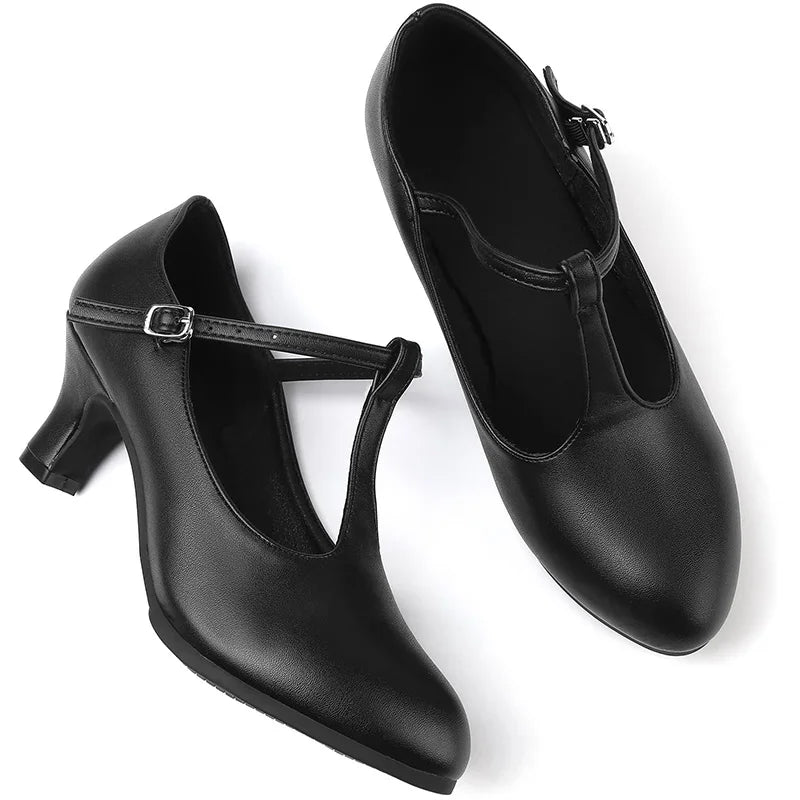 Sapatos de dança femininos com salto de 2 polegadas.