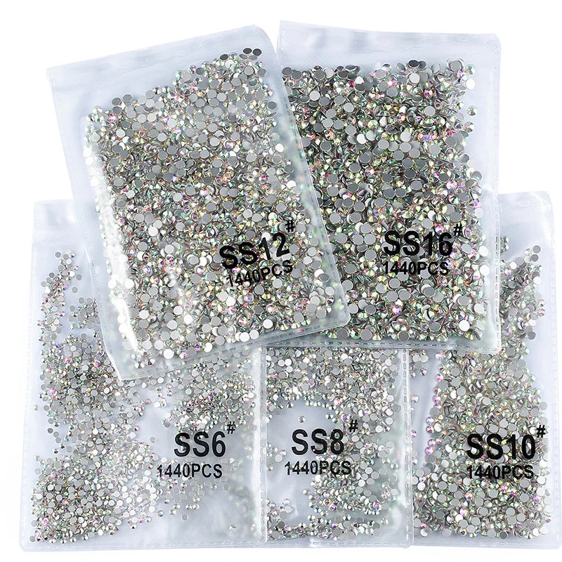 1440 Peças/saco AB/Transparente Mini Diamantes Redondos Ponto de Luz