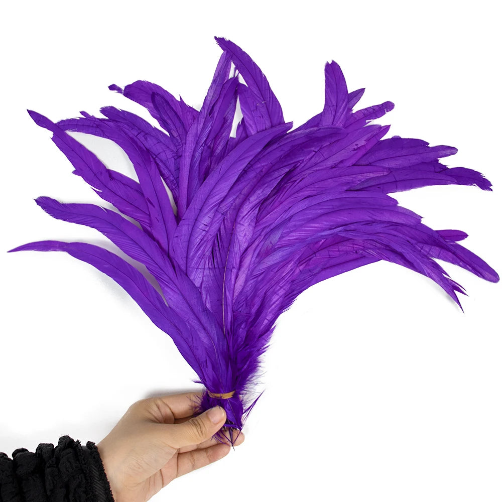 Plumas Naturais de Cauda de Galo 100 Peças