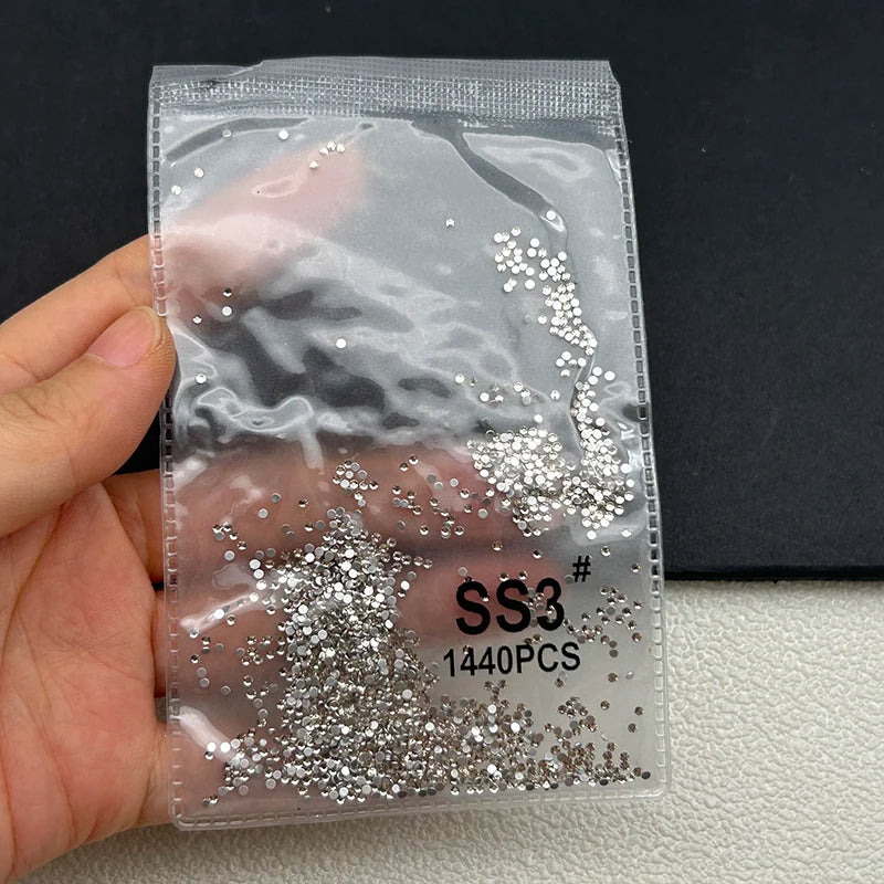 1440 Peças/saco AB/Transparente Mini Diamantes Redondos Ponto de Luz