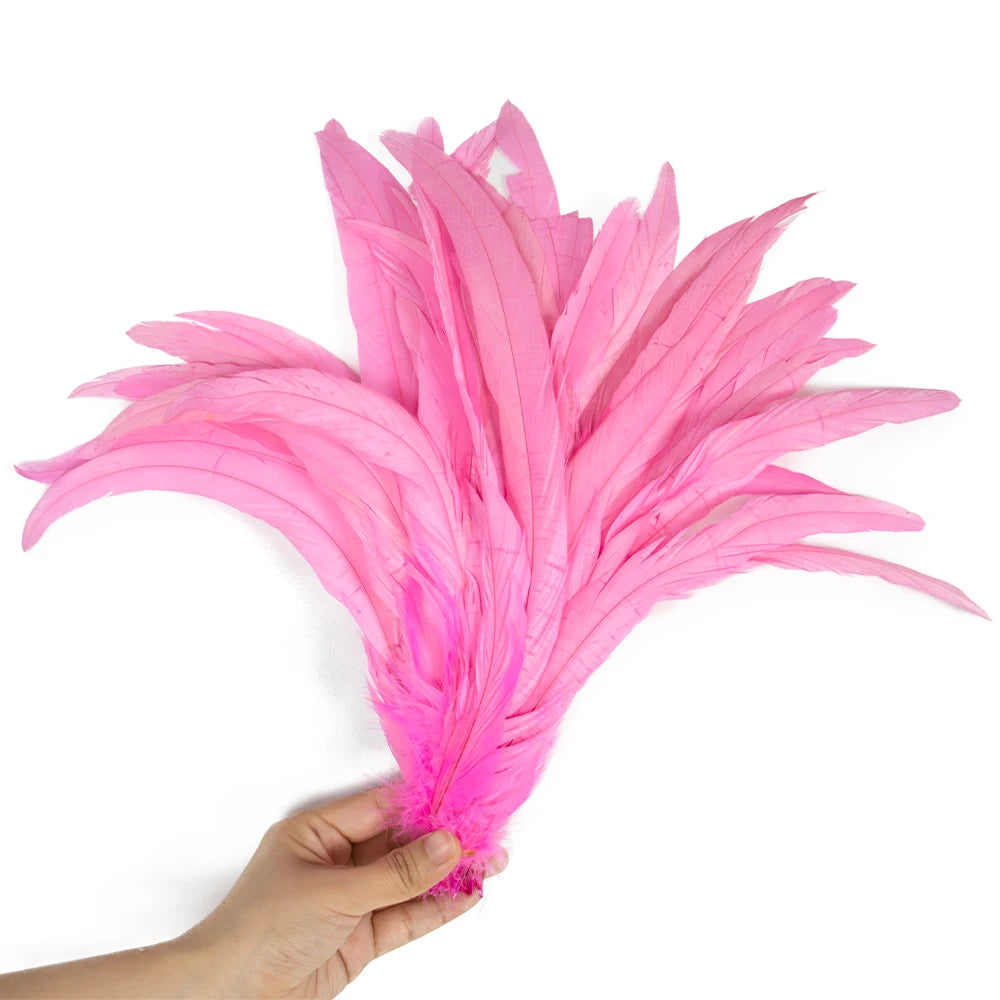 Plumas Naturais de Cauda de Galo 100 Peças