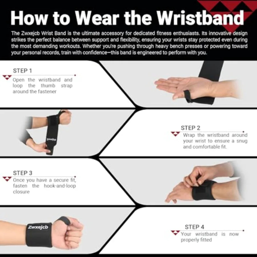 Weightlifting Wrist Wraps - Heavy-Duty Support for Gym Bench Press and Pushups Premium Polyester Nylon Wrist Straps for Maximum