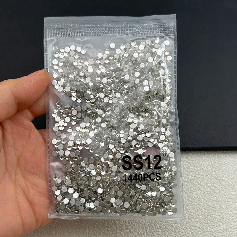 1440 Peças/saco AB/Transparente Mini Diamantes Redondos Ponto de Luz