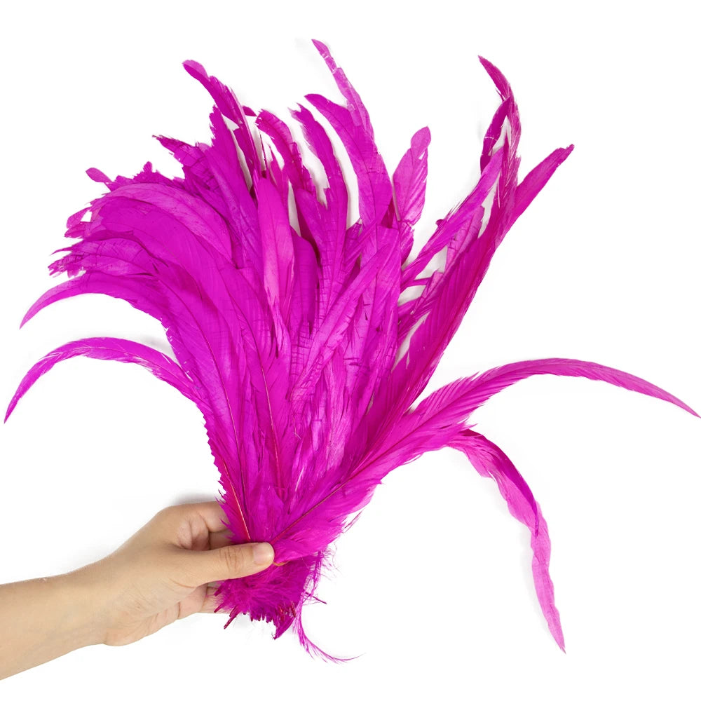 Plumas Naturais de Cauda de Galo 100 Peças