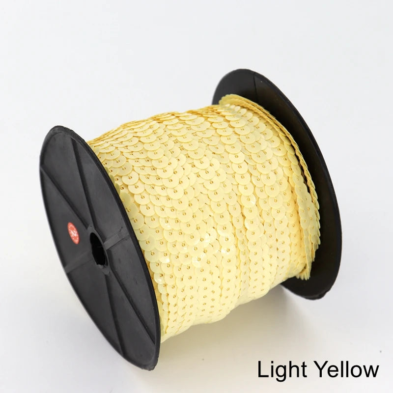 5/ 100 jardas 6mm lantejoulas fita redonda plana lantejoulas laser giltter lantejoulas para artesanato costura pano acessório lantejoulas guarnição