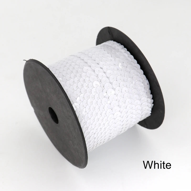 5/ 100 jardas 6mm lantejoulas fita redonda plana lantejoulas laser giltter lantejoulas para artesanato costura pano acessório lantejoulas guarnição