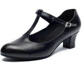 Sapatos femininos com alça cruzada, sapatos antiderrapantes para dança de salão de salsa latina, saltos pretos para casamento