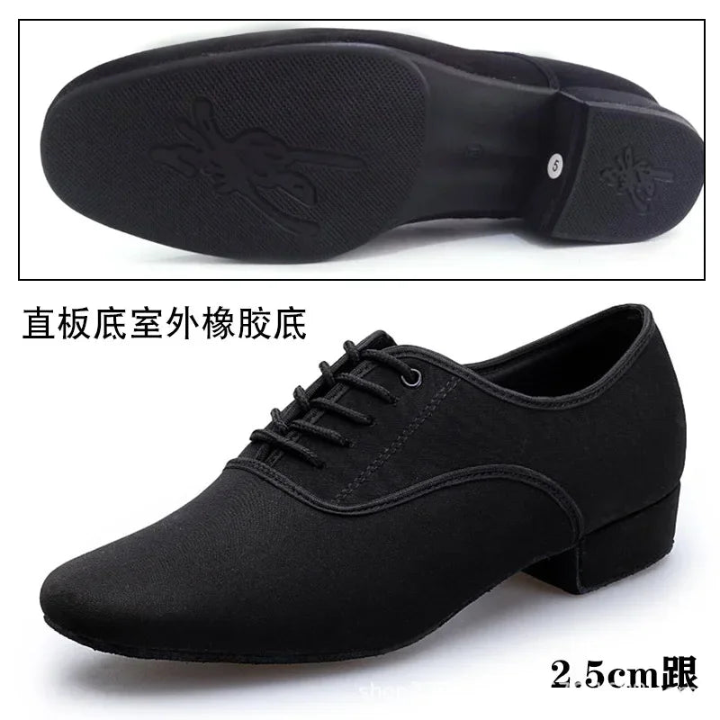 Sapato de jazz moderno masculino profissional preto oxford