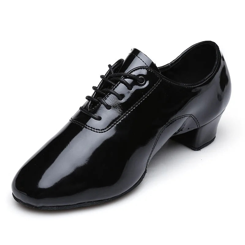 Sapatos de dança latina de couro macio masculino confortável duas sola sapatos de dança pretos para adultos crianças professores