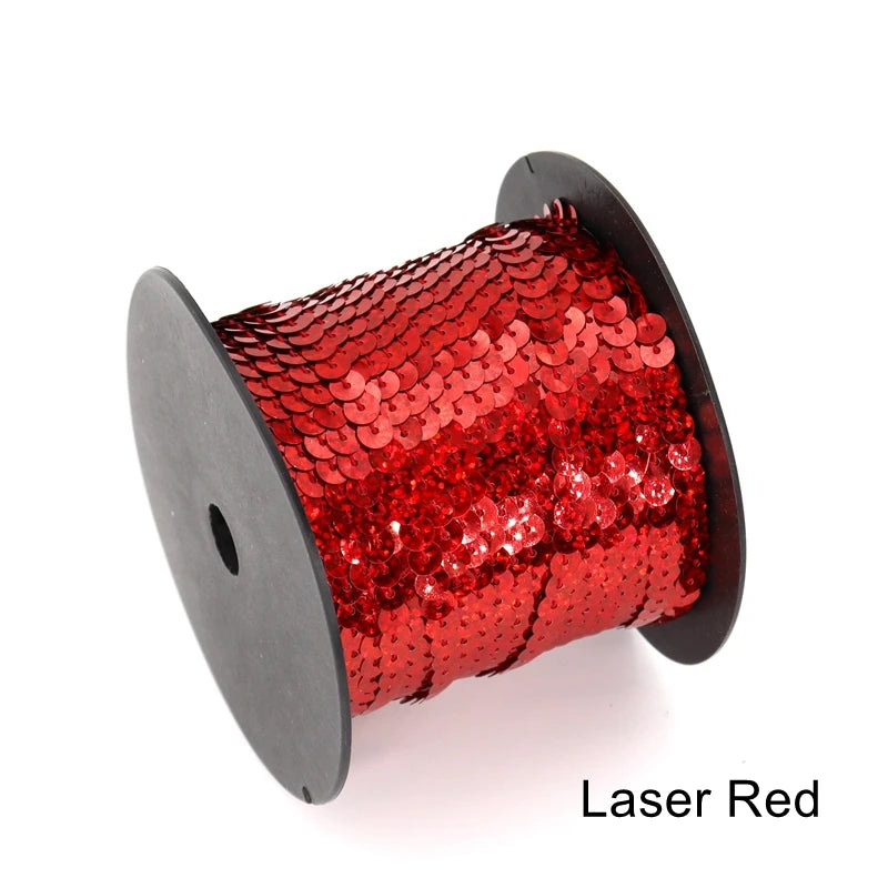 5/ 100 jardas 6mm lantejoulas fita redonda plana lantejoulas laser giltter lantejoulas para artesanato costura pano acessório lantejoulas guarnição