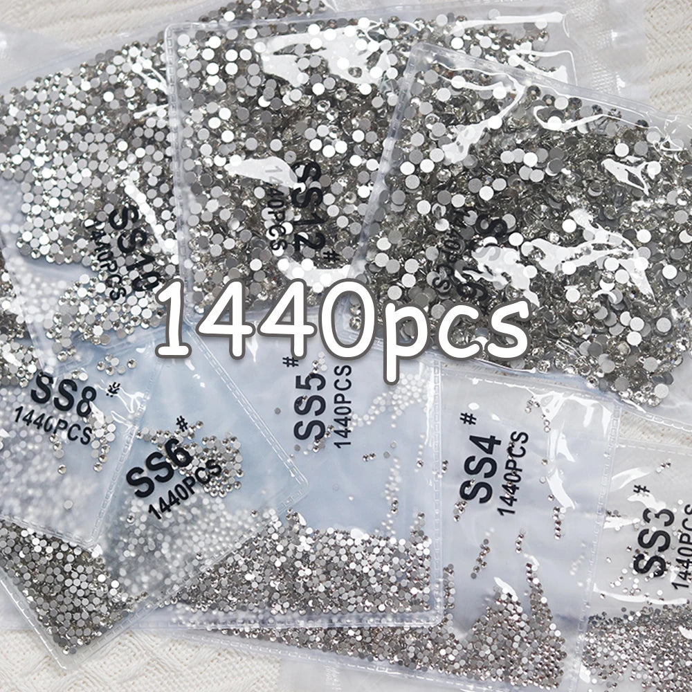 Pacote de Strass para decoração, Tipo Ponto de Luz 1440 pçs cristais
