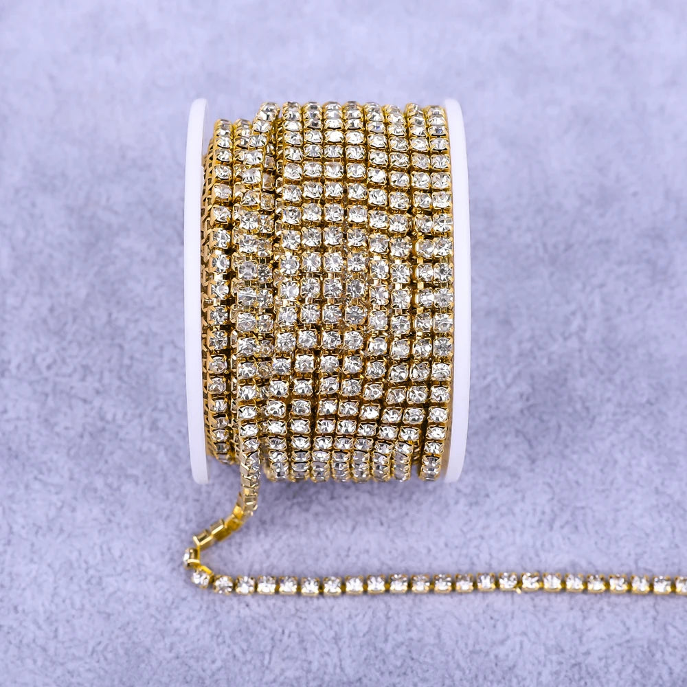 Strass Guarnição Pedra Ouro Diamante Strass