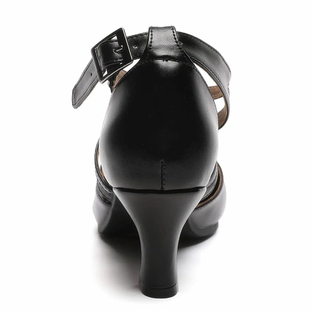 Sapatos femininos com alça cruzada, sapatos antiderrapantes para dança de salão de salsa latina, saltos pretos para casamento