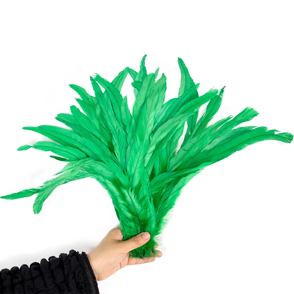 Plumas Naturais de Cauda de Galo 100 Peças
