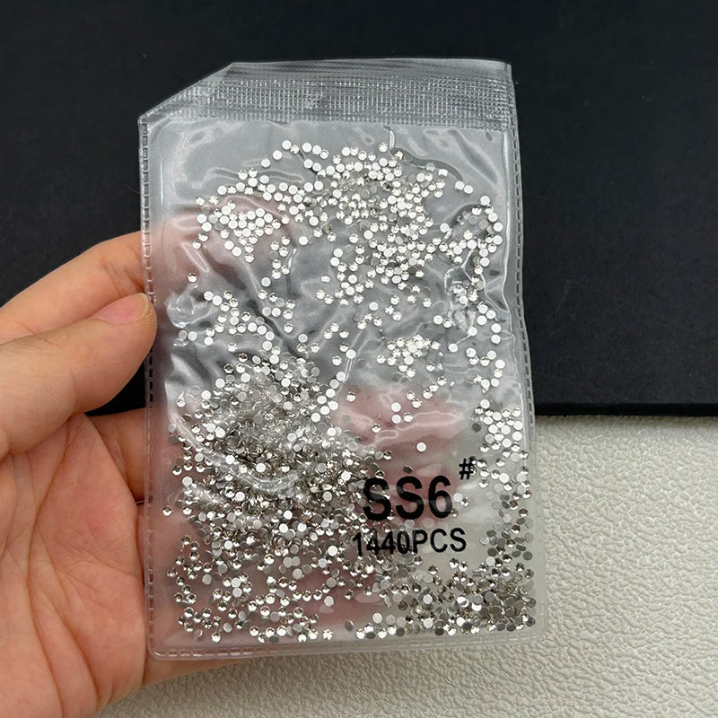 1440 Peças/saco AB/Transparente Mini Diamantes Redondos Ponto de Luz