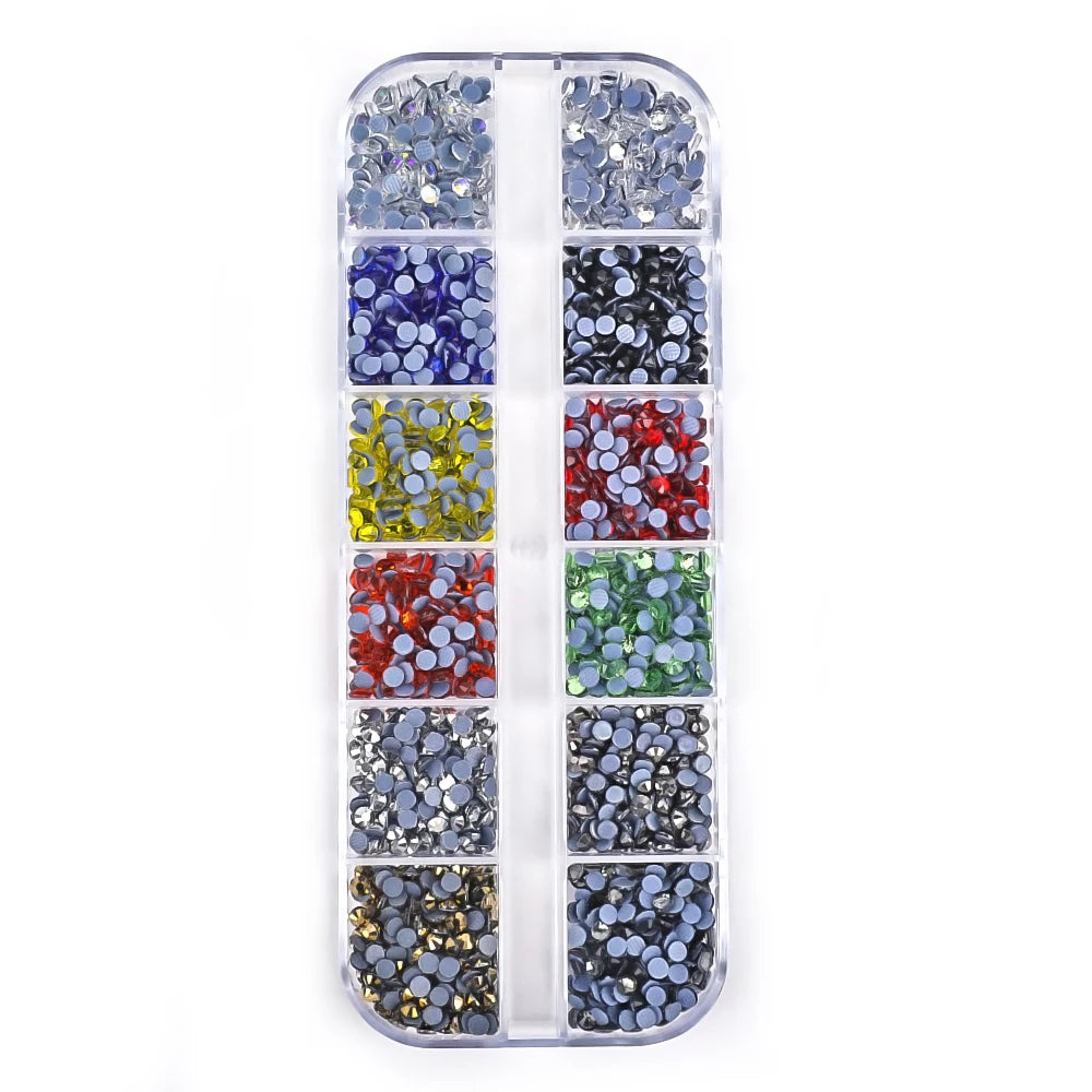 Strass de Fixação, Cores Mistas, Cristal de Vidro