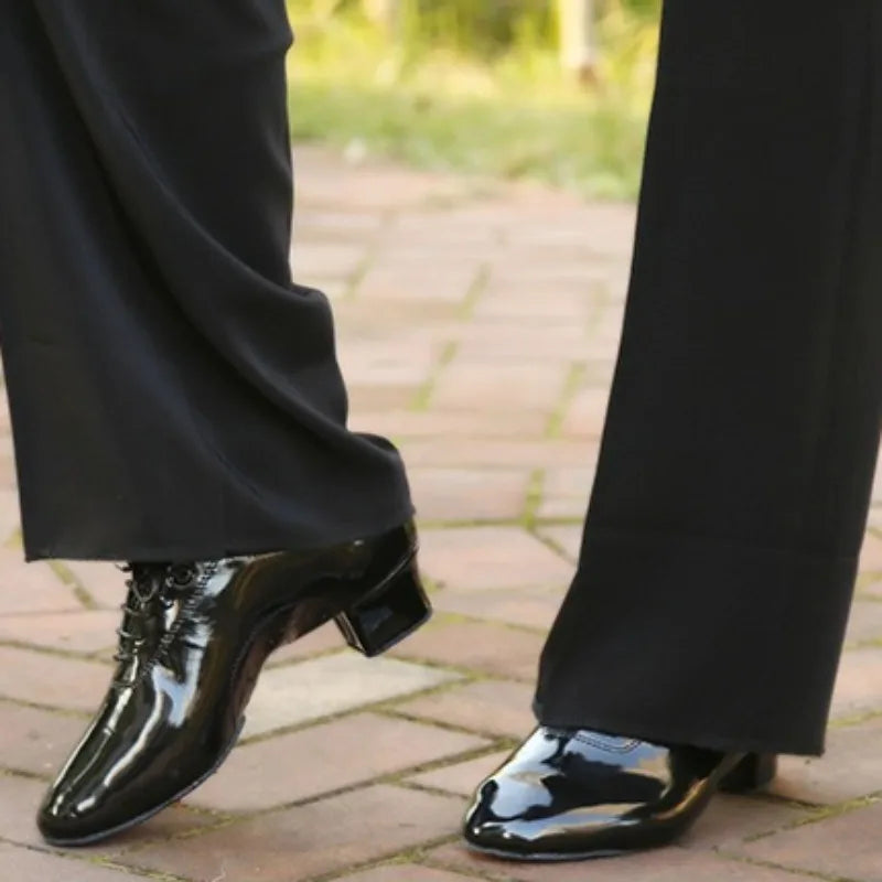 Sapatos de dança latina de couro macio masculino confortável duas sola sapatos de dança pretos para adultos crianças professores