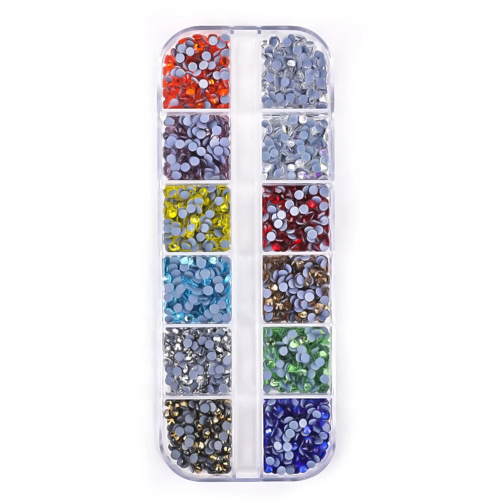 Strass de Fixação, Cores Mistas, Cristal de Vidro