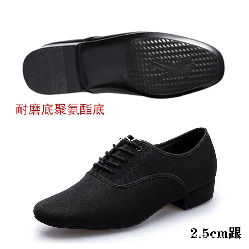 Sapato de jazz moderno masculino profissional preto oxford
