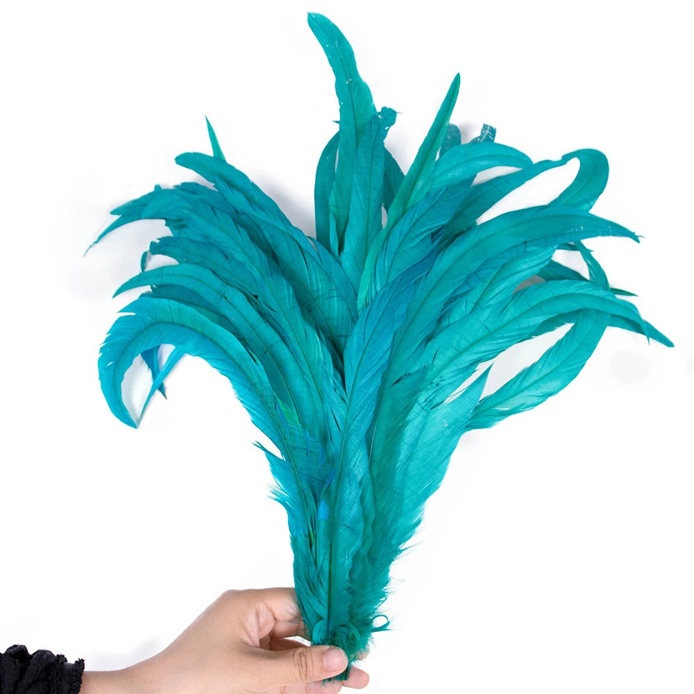 Plumas Naturais de Cauda de Galo 100 Peças